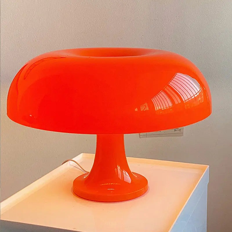 Mirravo Aesthetic Mushroom LED Lamp – USB Rechargeable, Touch Dimmer, Warm Cozy Glow, White & Orange