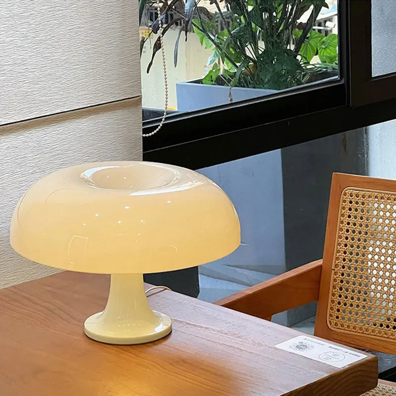 Mirravo Aesthetic Mushroom LED Lamp – USB Rechargeable, Touch Dimmer, Warm Cozy Glow, White & Orange