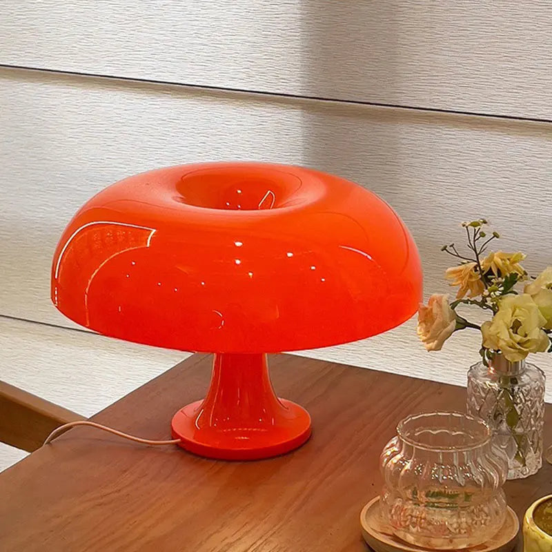Mirravo Aesthetic Mushroom LED Lamp – USB Rechargeable, Touch Dimmer, Warm Cozy Glow, White & Orange