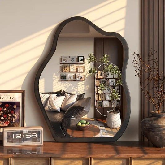 Vintage Full Length Floor Mirror - Gold Frame with Cloud Accent