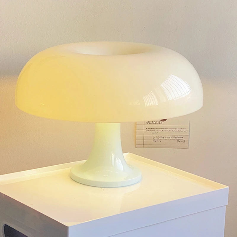 Mirravo Aesthetic Mushroom LED Lamp – USB Rechargeable, Touch Dimmer, Warm Cozy Glow, White & Orange