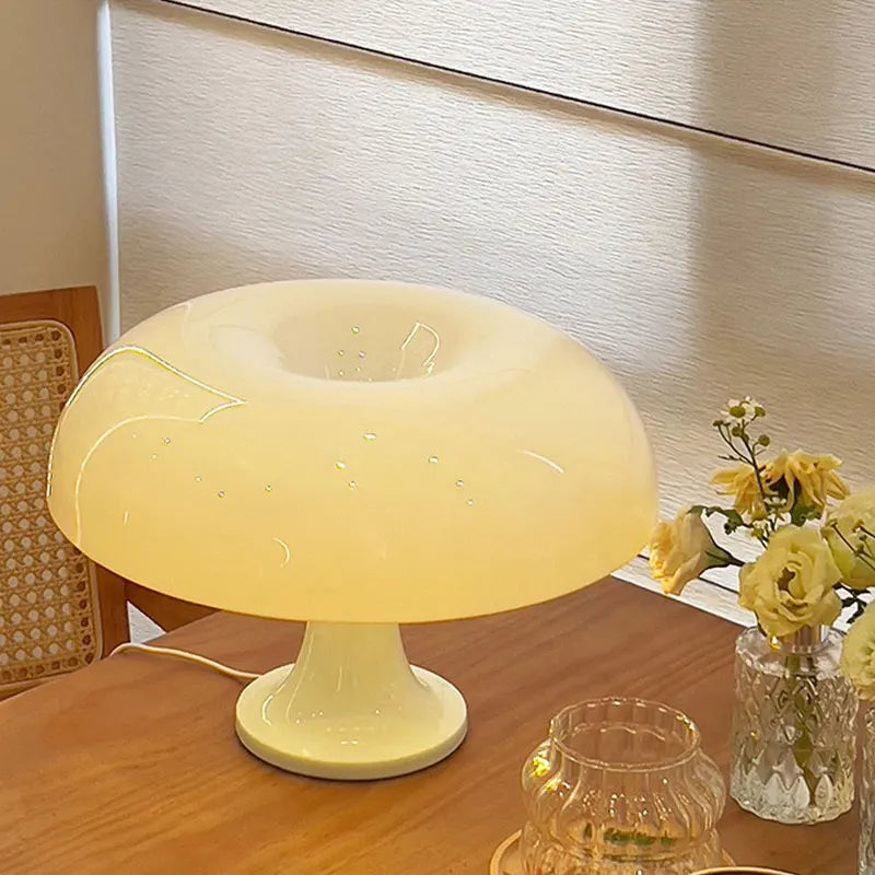 Mirravo Aesthetic Mushroom LED Lamp – USB Rechargeable, Touch Dimmer, Warm Cozy Glow, White & Orange
